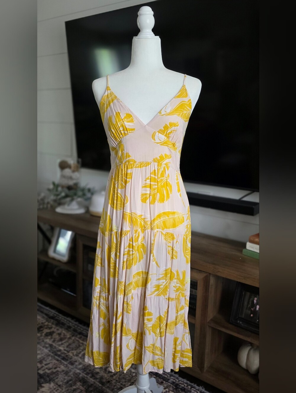 Wild Fable Floral Leaf Print Midi Sundress